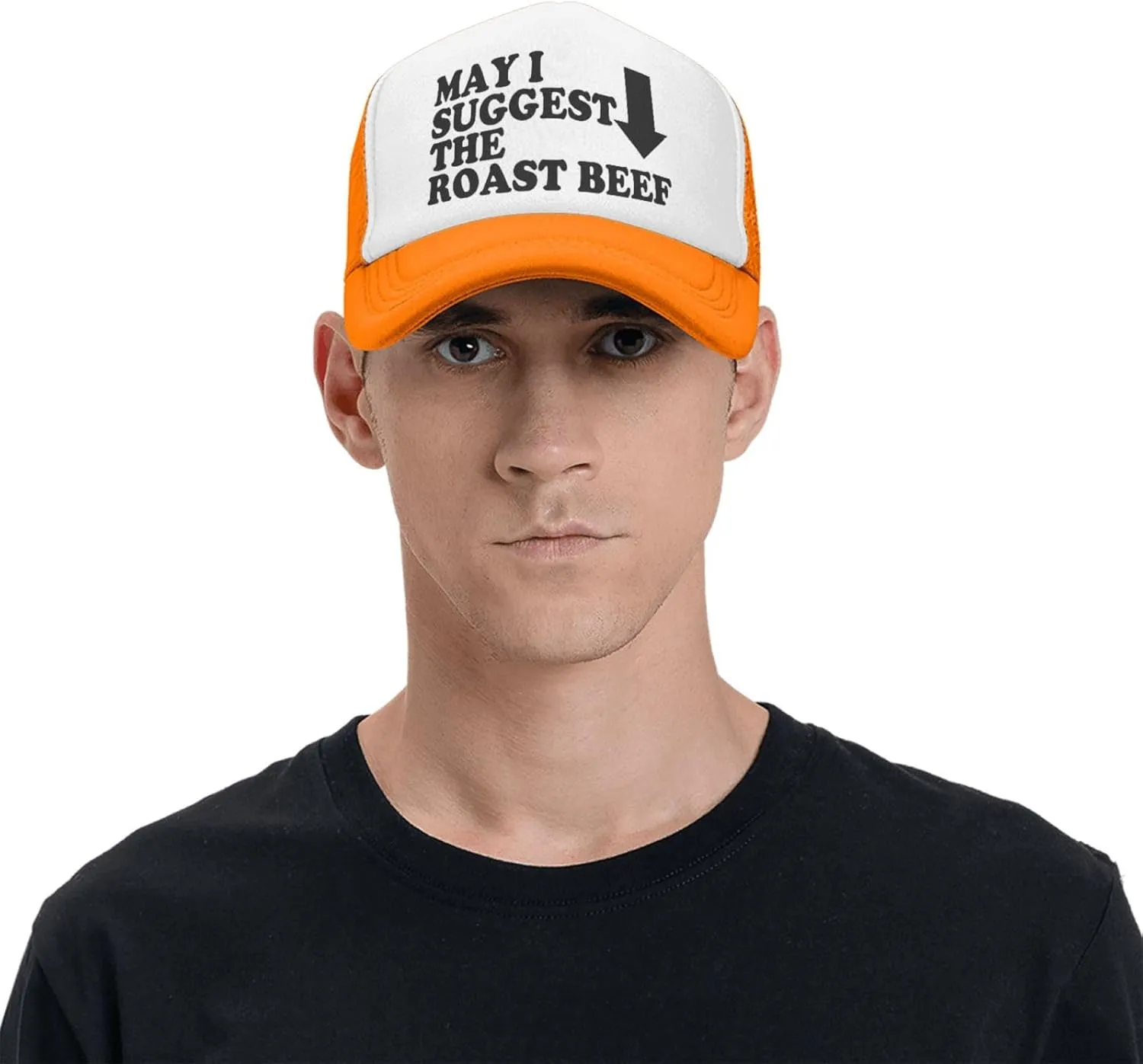 May I Suggest The Roast Beef Trucker Hat Funny Hats Men Women Adult Dirty Humor Vintage Snapback Baseball Cap