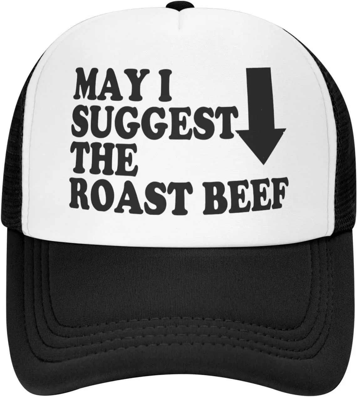 May I Suggest The Roast Beef Trucker Hat Funny Hats Men Women Adult Dirty Humor Vintage Snapback Baseball Cap