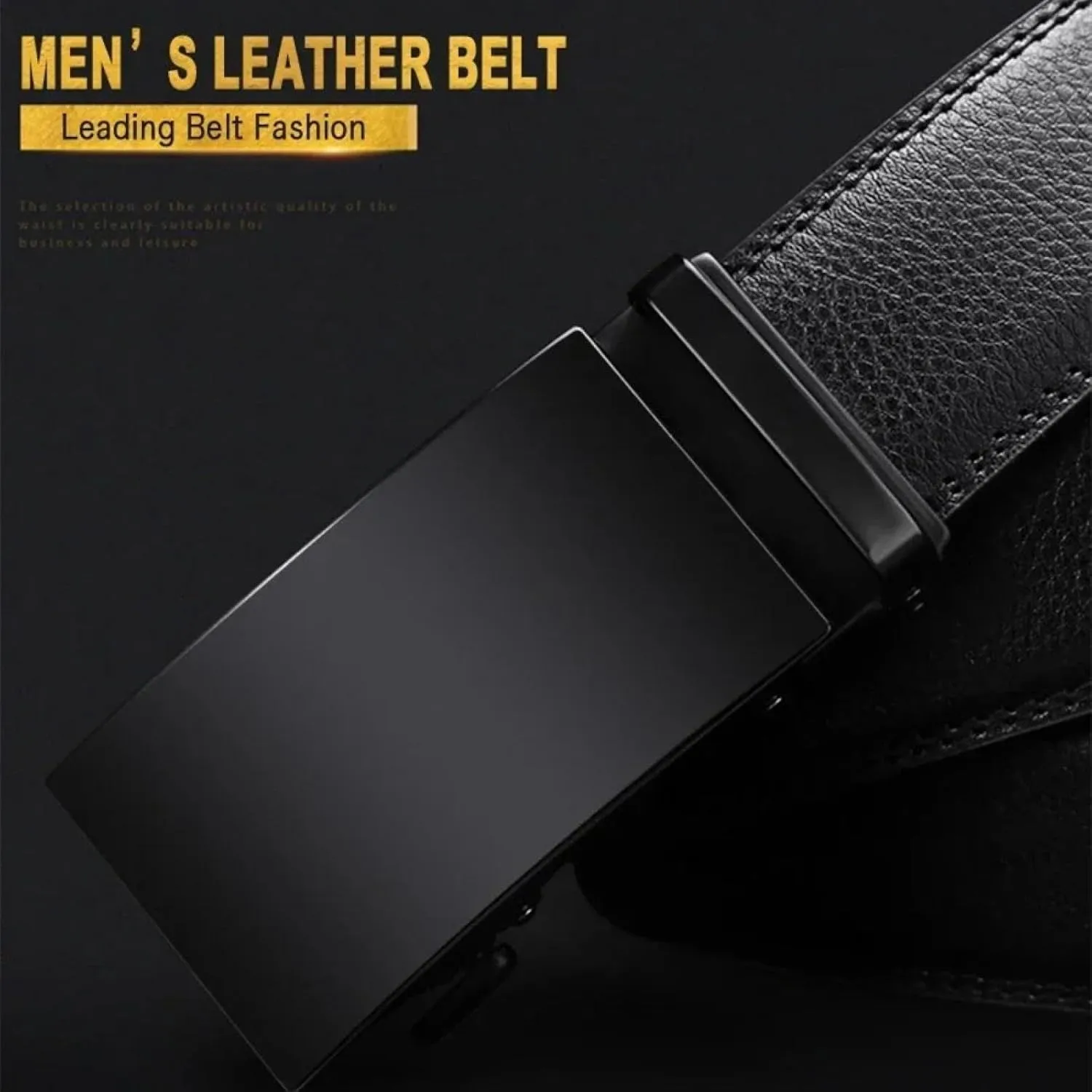 Men Genuine Leather Belt Automatic Buckle Strap Belts for Menmen's Belts Leather Belts Black Male Jeans Belts for Men