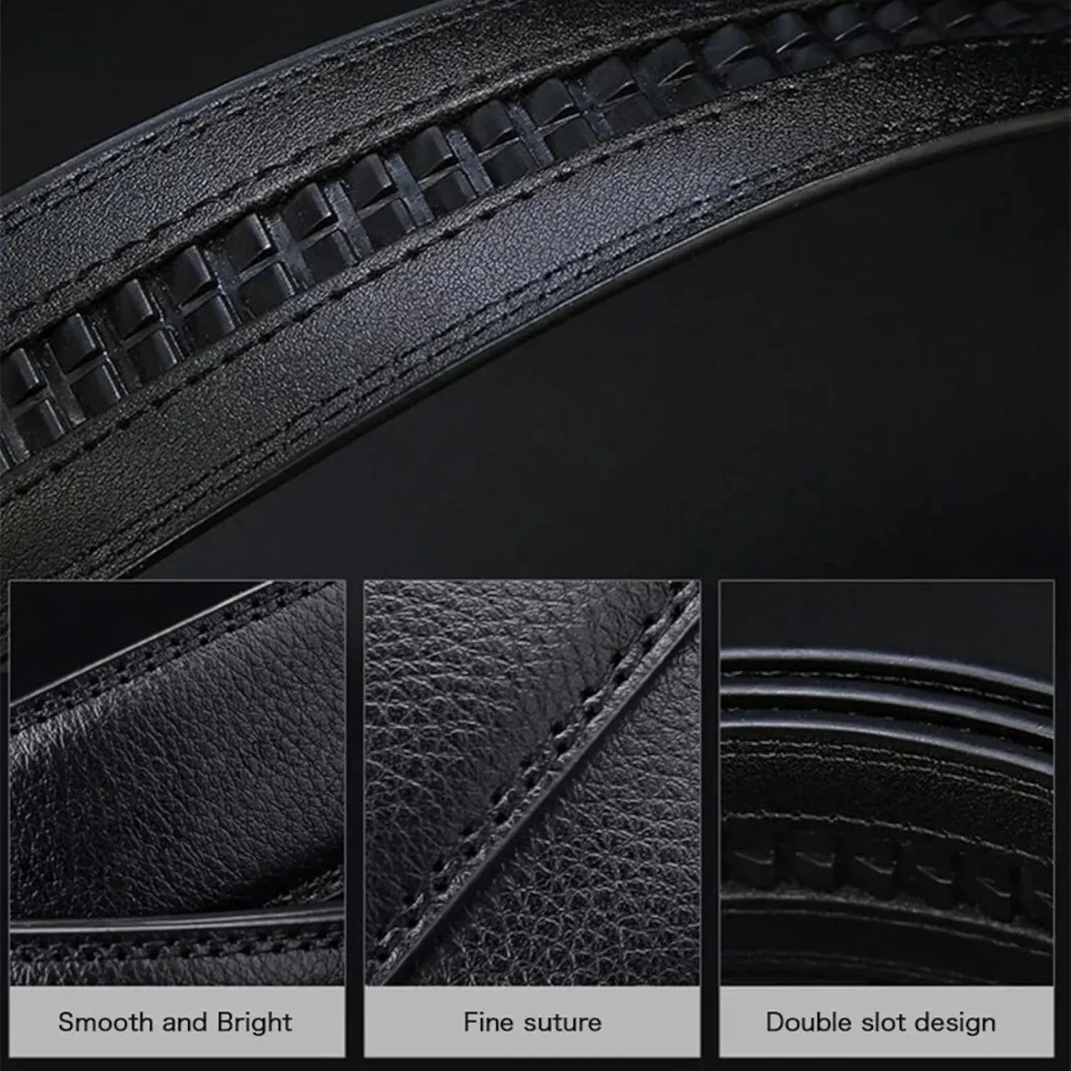 Men Genuine Leather Belt Automatic Buckle Strap Belts for Menmen's Belts Leather Belts Black Male Jeans Belts for Men