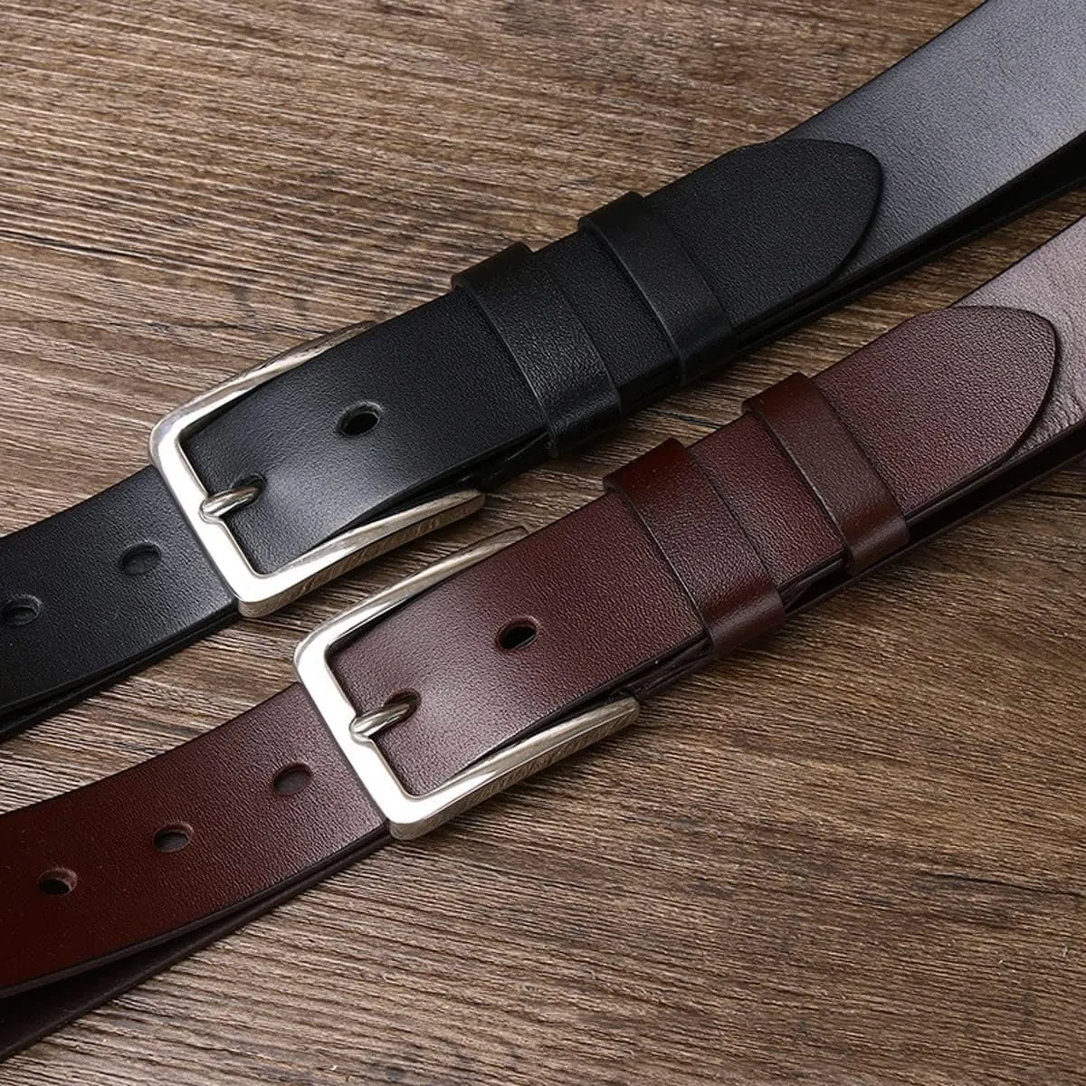 Mens Belts Business Work Dress Casual Belts Genuine Leather Jeans Belts