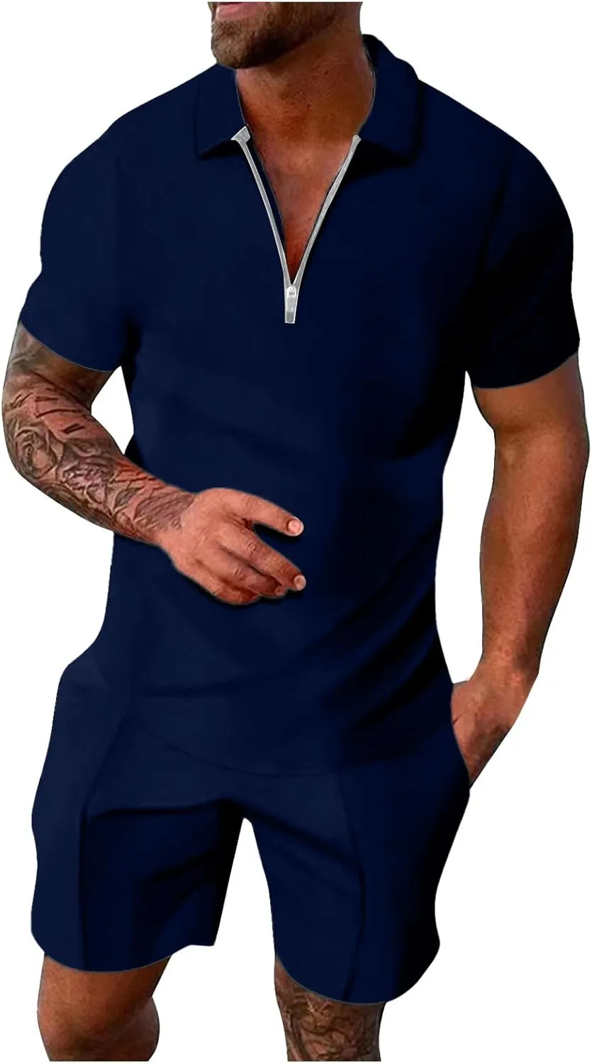 Men's Hawaiian Matching Shirt and Shorts Summer Beach 2 Piece Outfits Short Sleeve Cuban Shirts and Shorts Hawaiian Short Pant