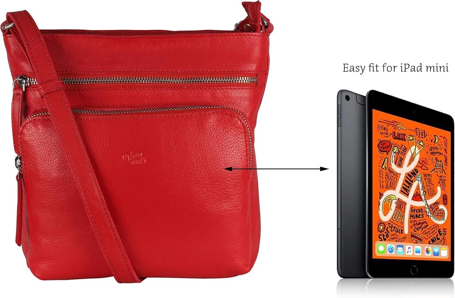 Mou Meraki Genuine Leather Crossbody Purse and Handbags - Crossover Bag Over the Shoulder Women