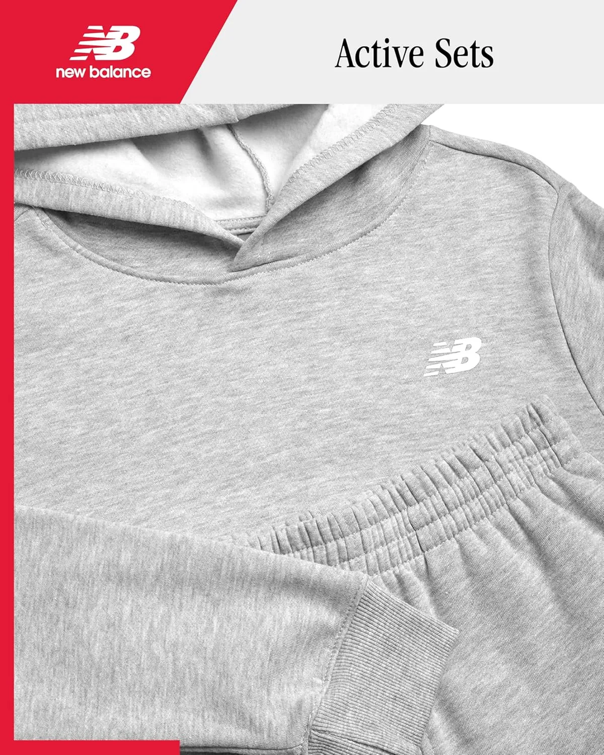 New Balance Boys' Shorts Set - 2 Piece Performance Fleece Hoodie Sweatshirt and Sweat Shorts - Sweatsuit Set for Boys (8-12)