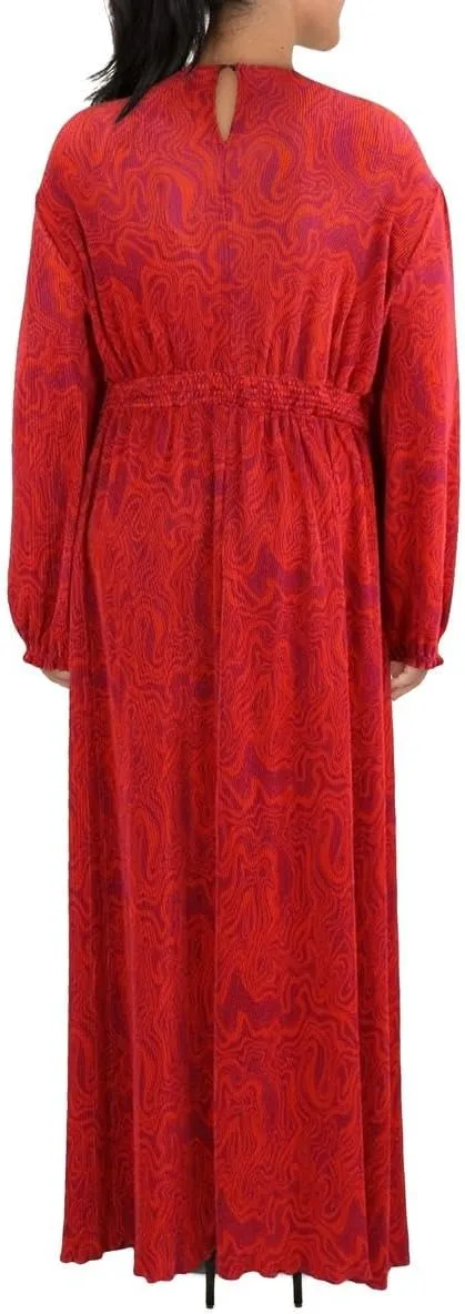 Nina Parker Womens Plus Keyhole Pleated Maxi Dress