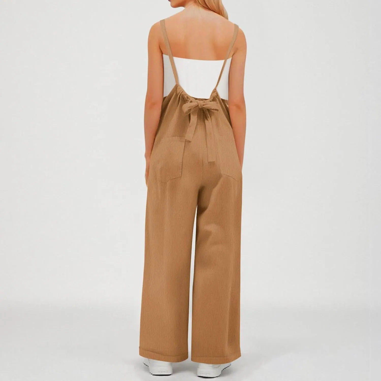 One Piece Jumpsuits for Women Casual Sleeveless Spaghetti Strap Rompers Summer Overalls Beach Vacation Outfits 2025