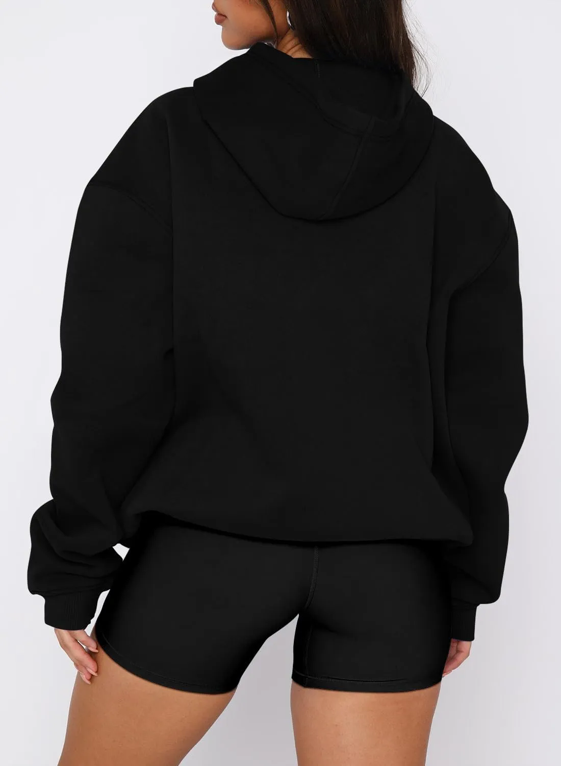 onlypuff Women Hoodies Casual Pullover Long Sleeve Sweatshirt Kangaroo Pocket Drop Shoulder Sweater