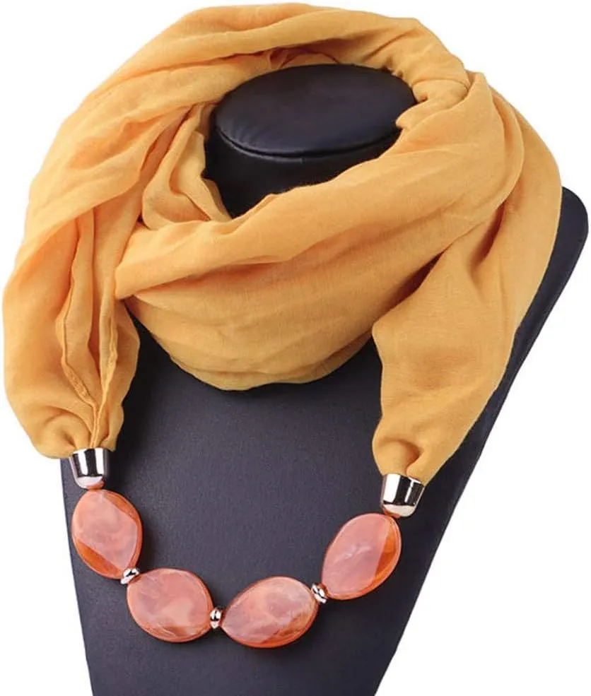Oplxuo Vintage Ethnic Women's Scarf Cotton Linen Necklace Pendant Ethnic Style Soft Necklace Scarves Cotton Neck Fall Shawls