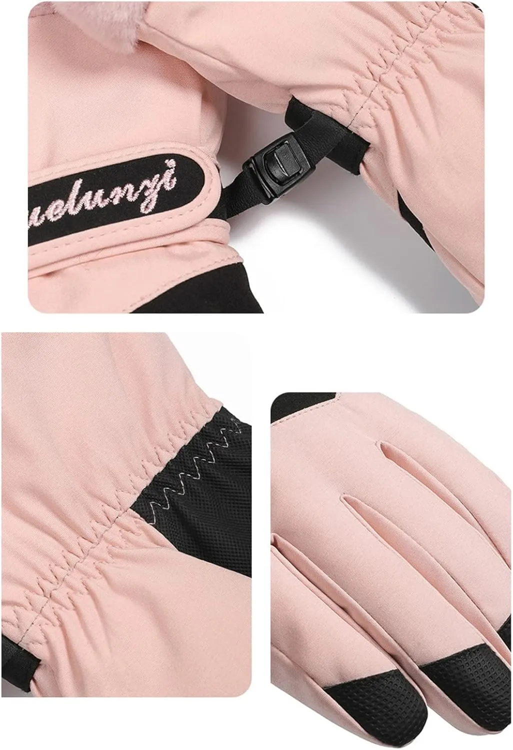 Padded Half-Finger Cycling Gloves Lightweight Gloves Soft Stretch Touchscreen Splash Snow Gloves Winter Gloves Women