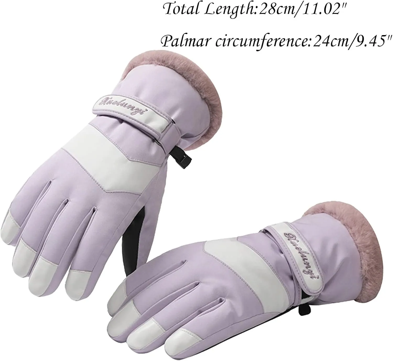 Padded Half-Finger Cycling Gloves Lightweight Gloves Soft Stretch Touchscreen Splash Snow Gloves Winter Gloves Women