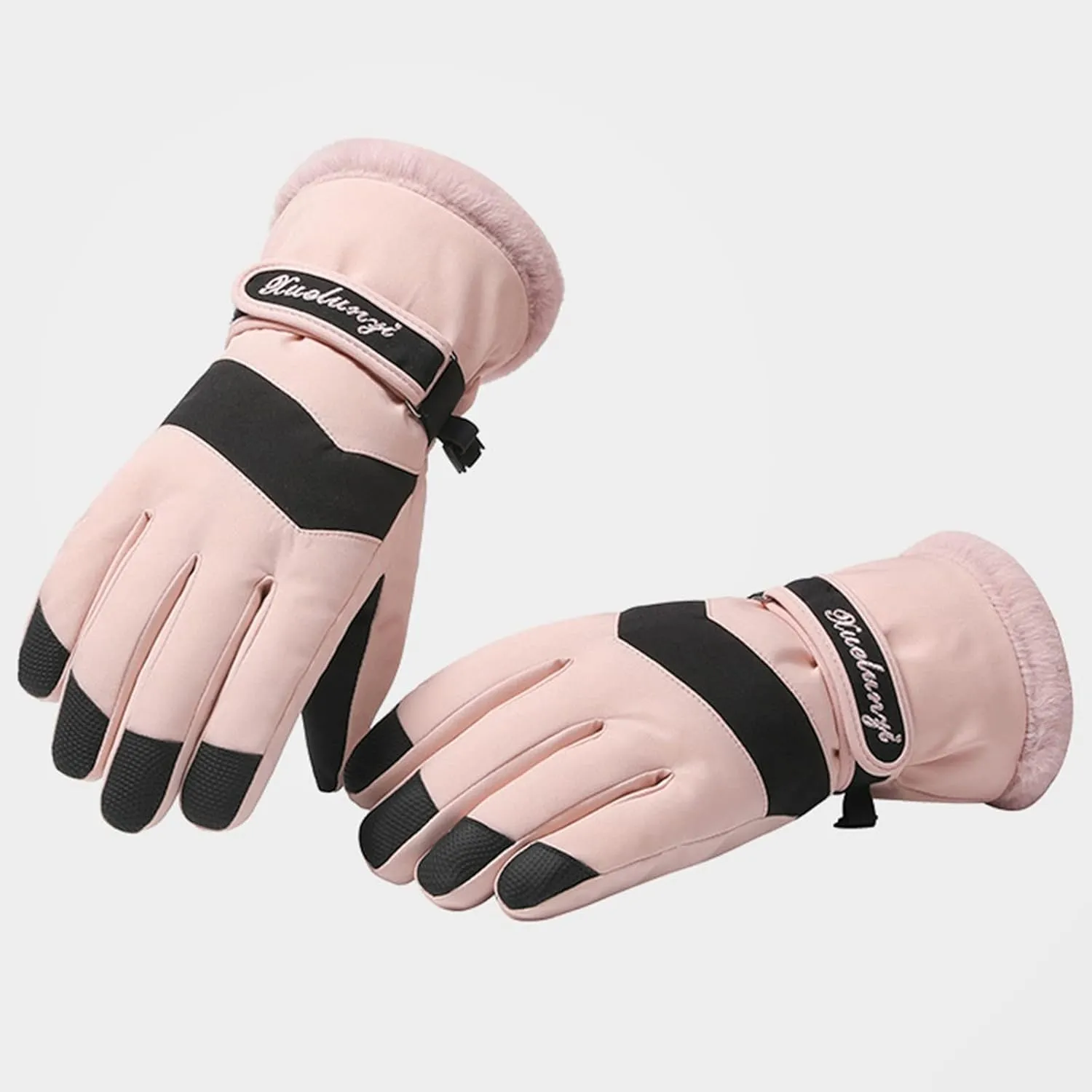 Padded Half-Finger Cycling Gloves Lightweight Gloves Soft Stretch Touchscreen Splash Snow Gloves Winter Gloves Women