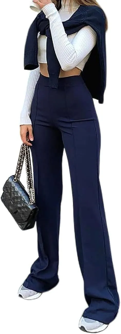 Pants for Women High Waist, High Waist Long Straight Leg Pants