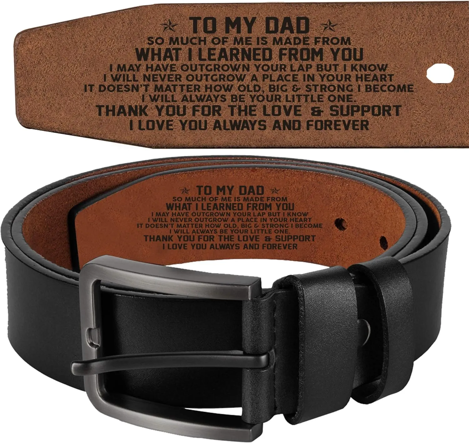 Personalized Belts For Dad-Engraved Belts-Brown Genuine Leather Belts-LB23