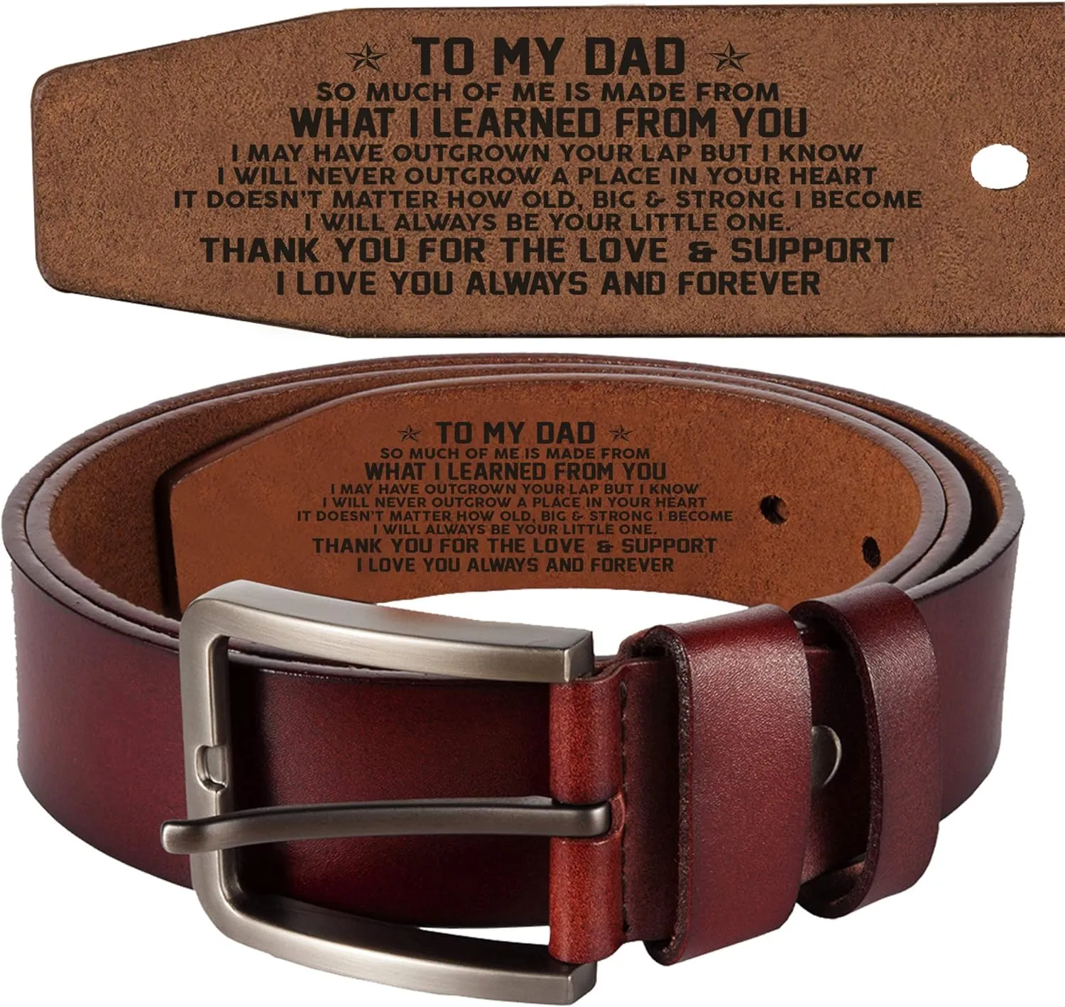 Personalized Belts For Dad-Engraved Belts-Brown Genuine Leather Belts-LB23