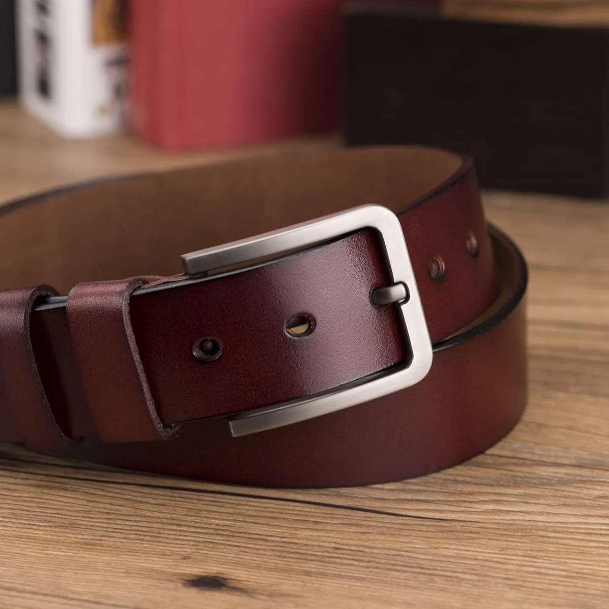 Personalized Belts For Dad-Engraved Belts-Brown Genuine Leather Belts-LB23