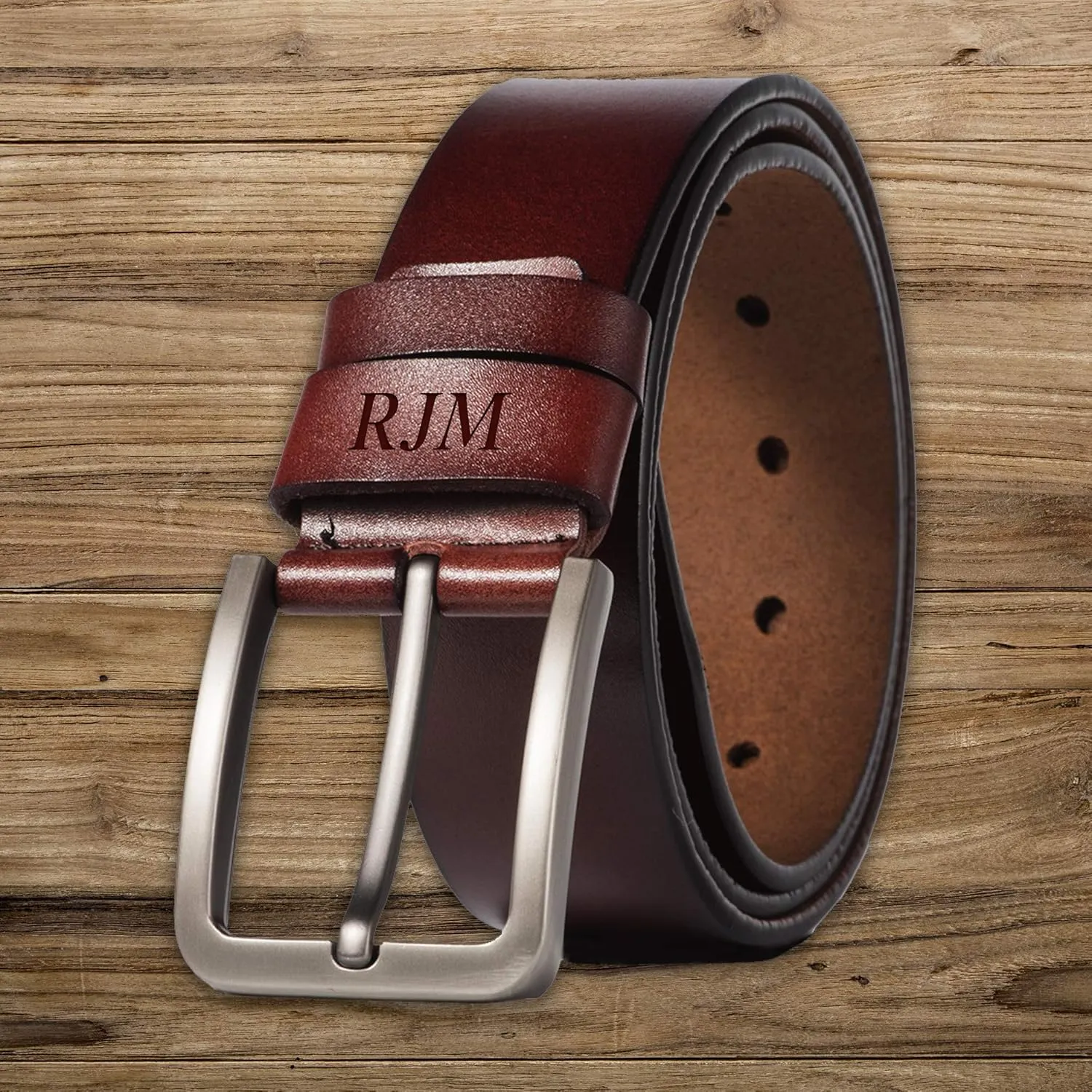 Personalized Belts For Dad-Engraved Belts-Brown Genuine Leather Belts-LB23