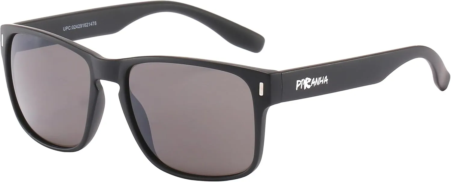 Piranha Eyewear Lance Sunglasses for Men and Women with Recycled Plastic Frames and Smoke Lenses