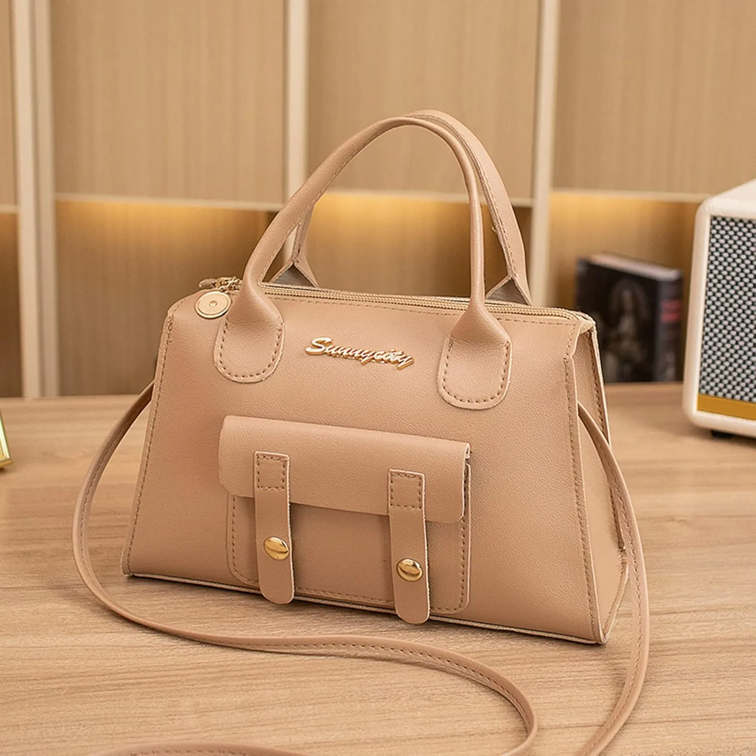 Purses for Women Fashion Pattern Solid Simple Handbag Shoulder Bag Purpose High Capacity Zipper Bag