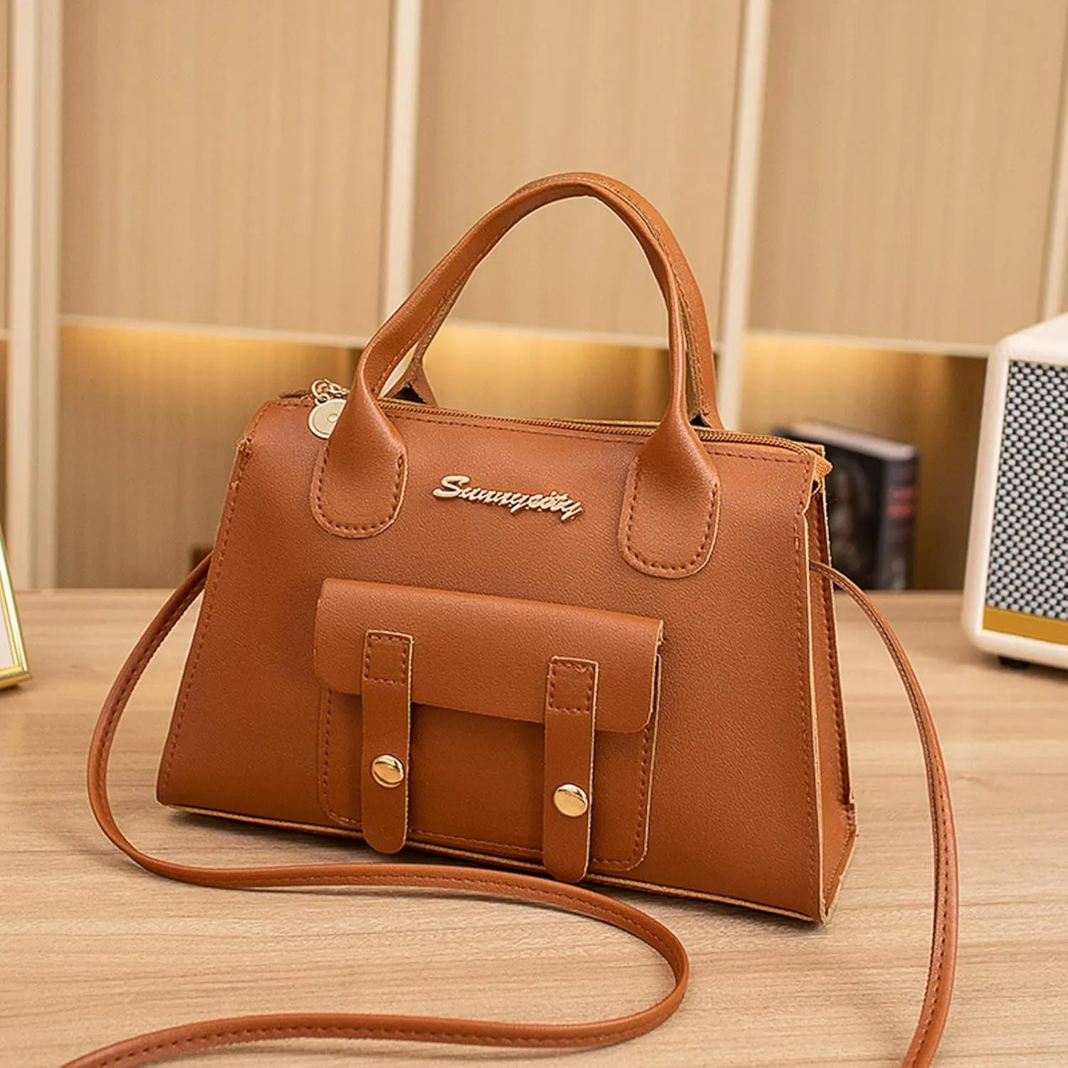 Purses for Women Fashion Pattern Solid Simple Handbag Shoulder Bag Purpose High Capacity Zipper Bag
