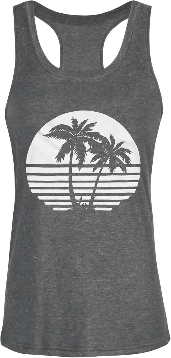 Racerback Tank Tops for Women Summer Sleeveless Round Neck Casual Graphic Tunic Shirts