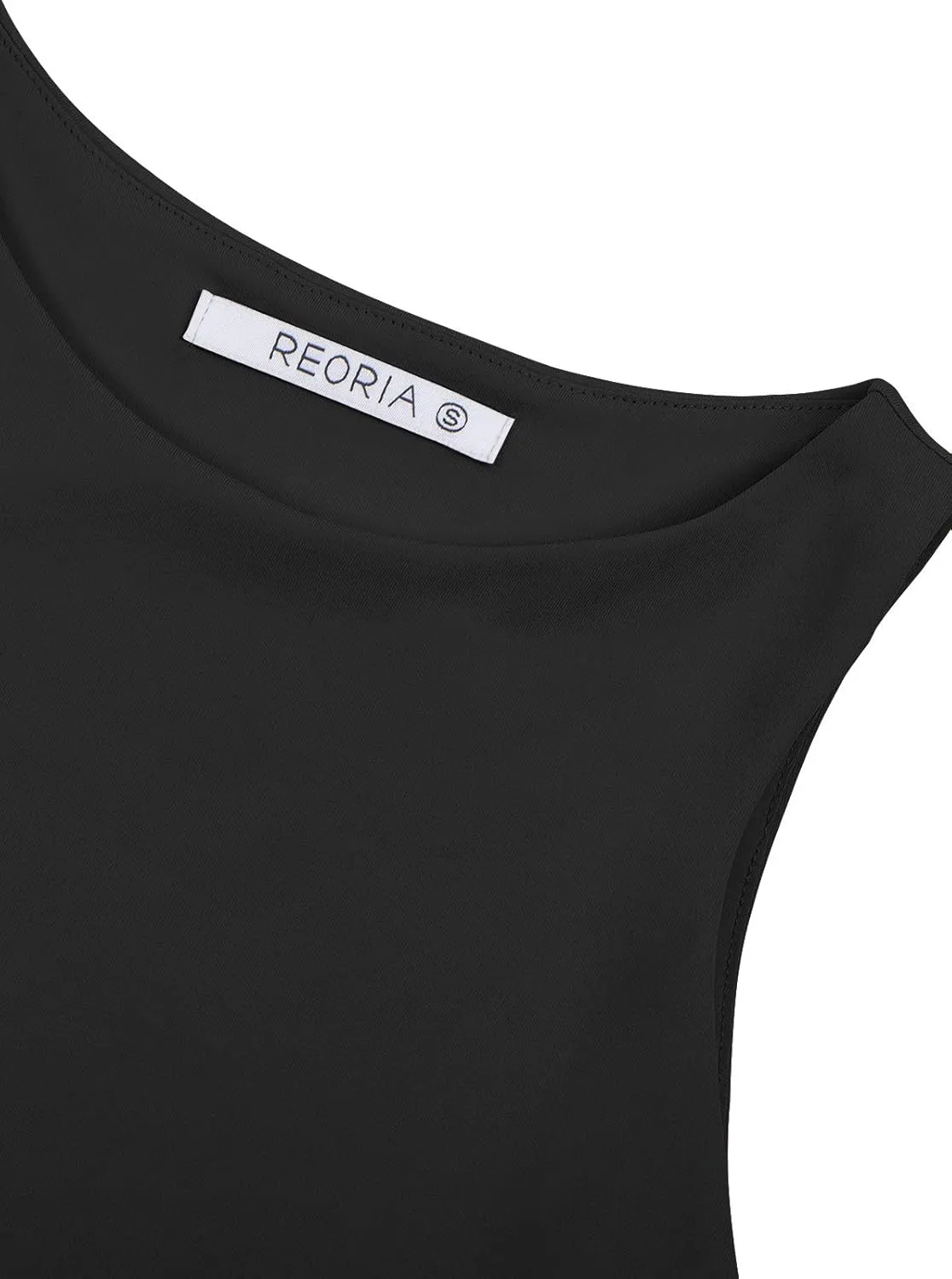 REORIA Butsmooth? Women's Sleeveless Halter Neck Double Lined Casual Basic Crop Tank Tops