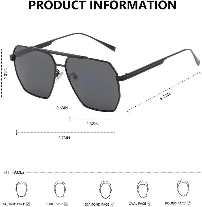 Retro Sunglasses  Oversized Metal Womens Sunglasses Women Polarized Sunglasses Unisex