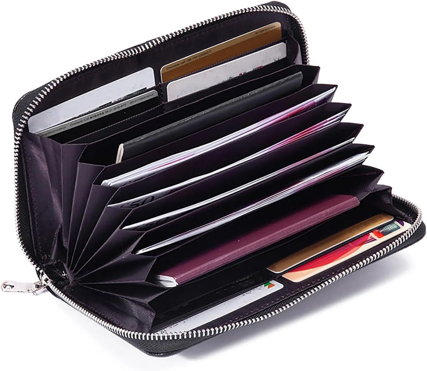 Rfid Wallet Women,2024 New Leather Wristlet Wallets for Women,Rfid Blocking Zip Around Large Capacity Bifold Clutch Purses Credit Card Wallet,Travel Wallet for Girls Mom Ladies Women
