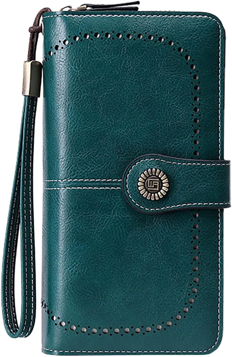 Rfid Wallet Women,Leather Wallet Wristlet for Women,Large Capacity Zip Around Bifold Rfid Blocking Clutch Purses Credit Card Wallet,Travel Wallet for Mom Women Girls Ladies