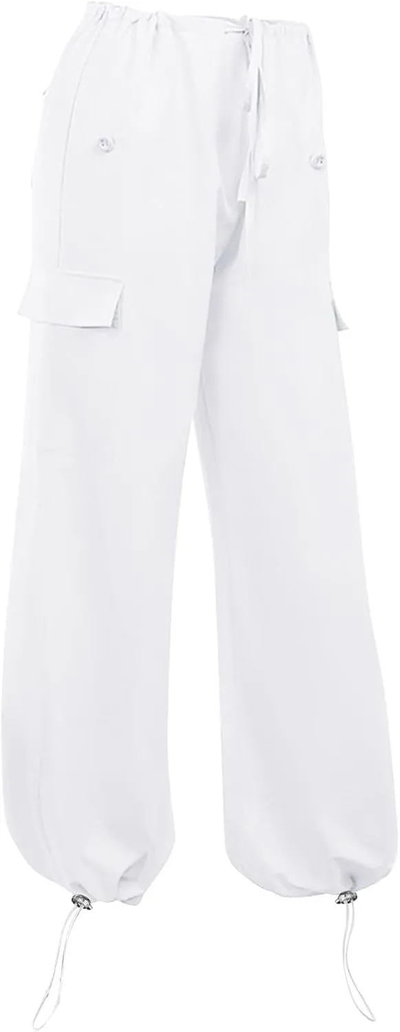 sdbrld Cargo Pants Women High Waist Plus Size Multiple Pocket Relaxed Fit Straight Wide Leg Y2K Pants Trousers Fashion Jeans