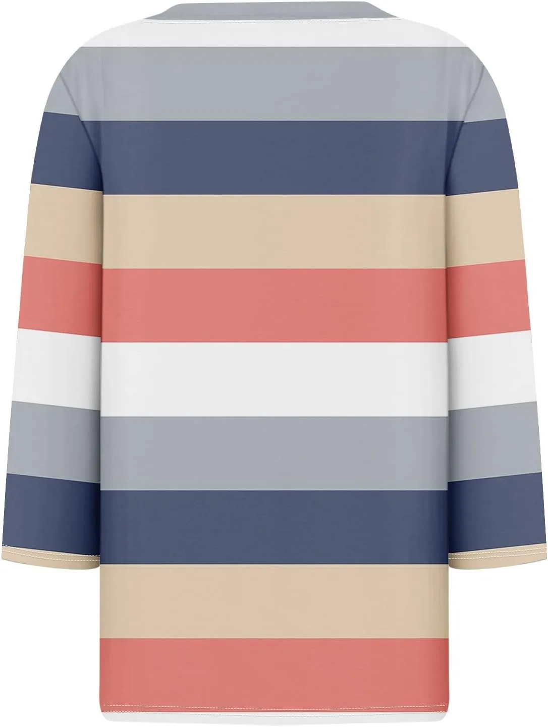 Shirts for Women Trendy 3/4 Length Sleeve V Neck Tops Fall Loose Casual Printed Vacation Blouses Dressy Basic Tees