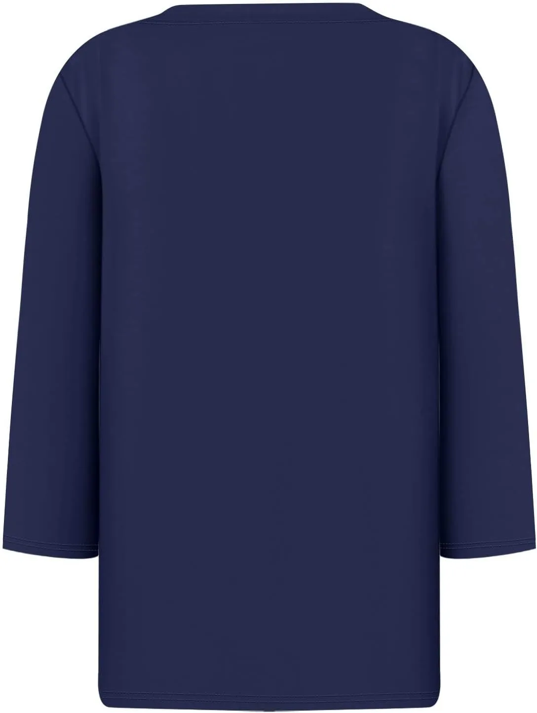 Shirts for Women Trendy 3/4 Length Sleeve V Neck Tops Fall Loose Casual Printed Vacation Blouses Dressy Basic Tees