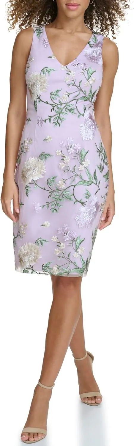 Siena Women's Floral Embroidered Mesh Mini Dress
