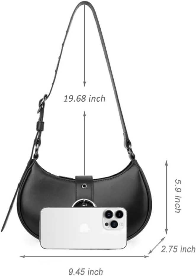 Silver Crossbody Purse Y2K Metallic Shoulder Bags for Women Leather Punk Saddle Hobo Purses