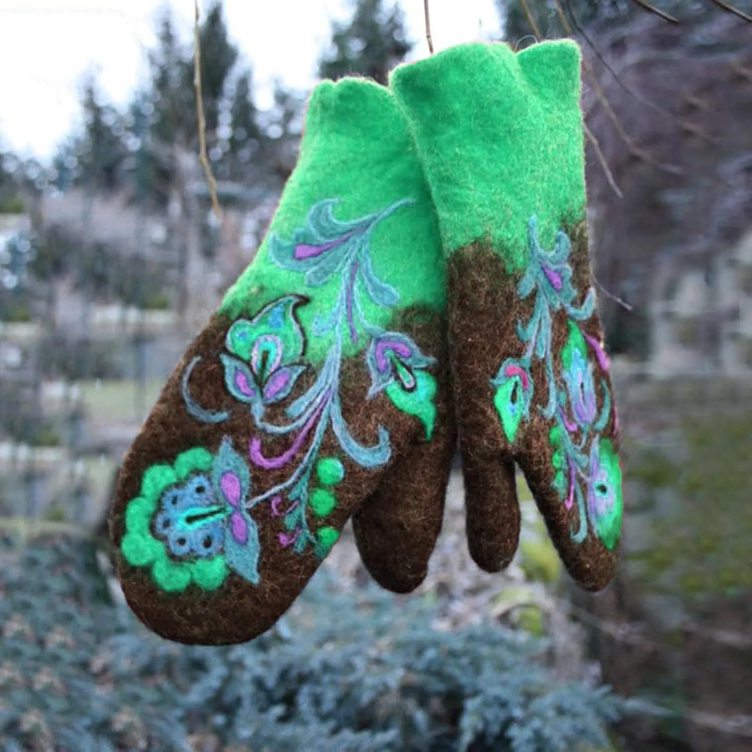 Ski Mittens for Men Women Winter Snow Touchscreen Windproof Winter Gloves Warm for Cold Weather (Green, One Size)