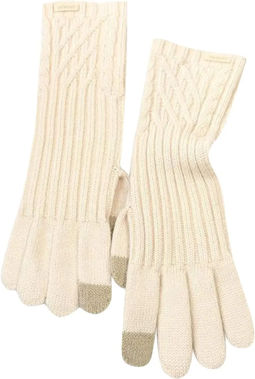 Soft Knit Hat Stretch Gloves Warmth Ladies Gloves Winter Soft Stretch Touchscreen Splash Snow Gloves Winter Glives