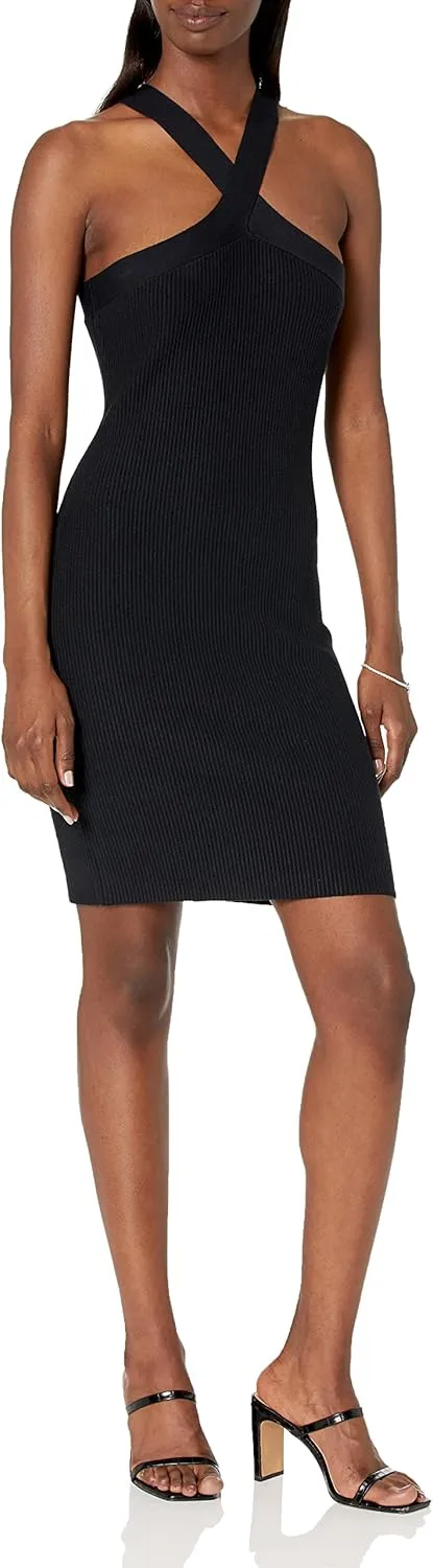 The Drop Women's Brunia Halter Mini Sweater Dress