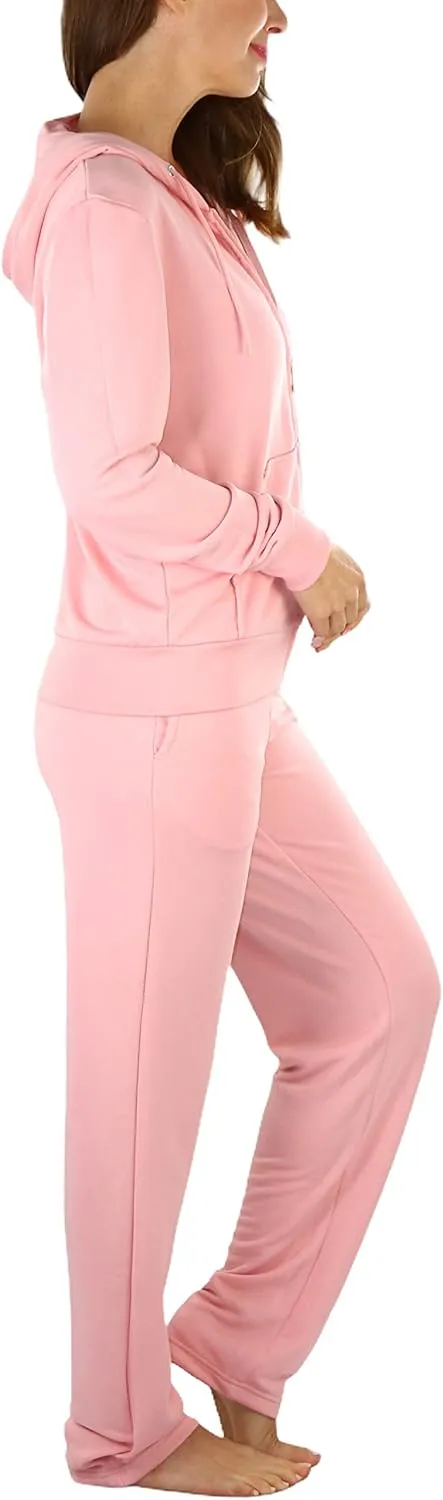 ToBeInStyle Women's French Terry Activewear Hooded Jacket & Pants