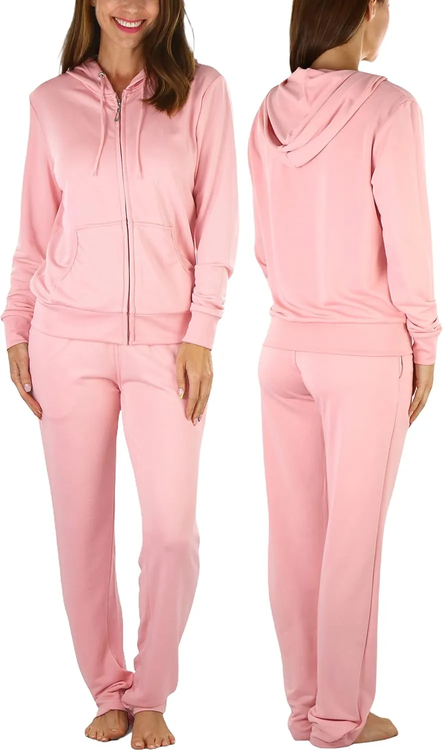 ToBeInStyle Women's French Terry Activewear Hooded Jacket & Pants