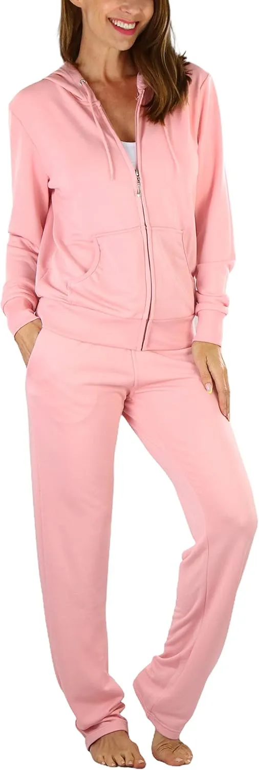 ToBeInStyle Women's French Terry Activewear Hooded Jacket & Pants