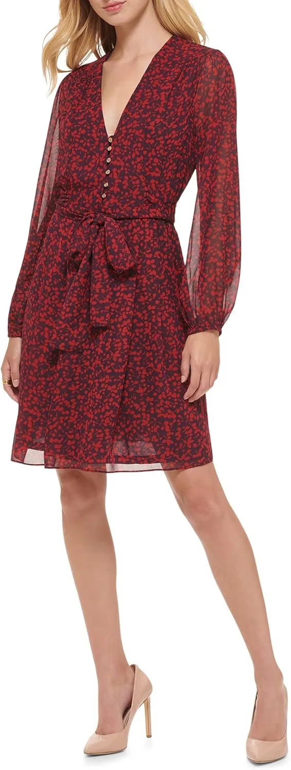 Tommy Hilfiger Womens Printed Fit & Flare Dress