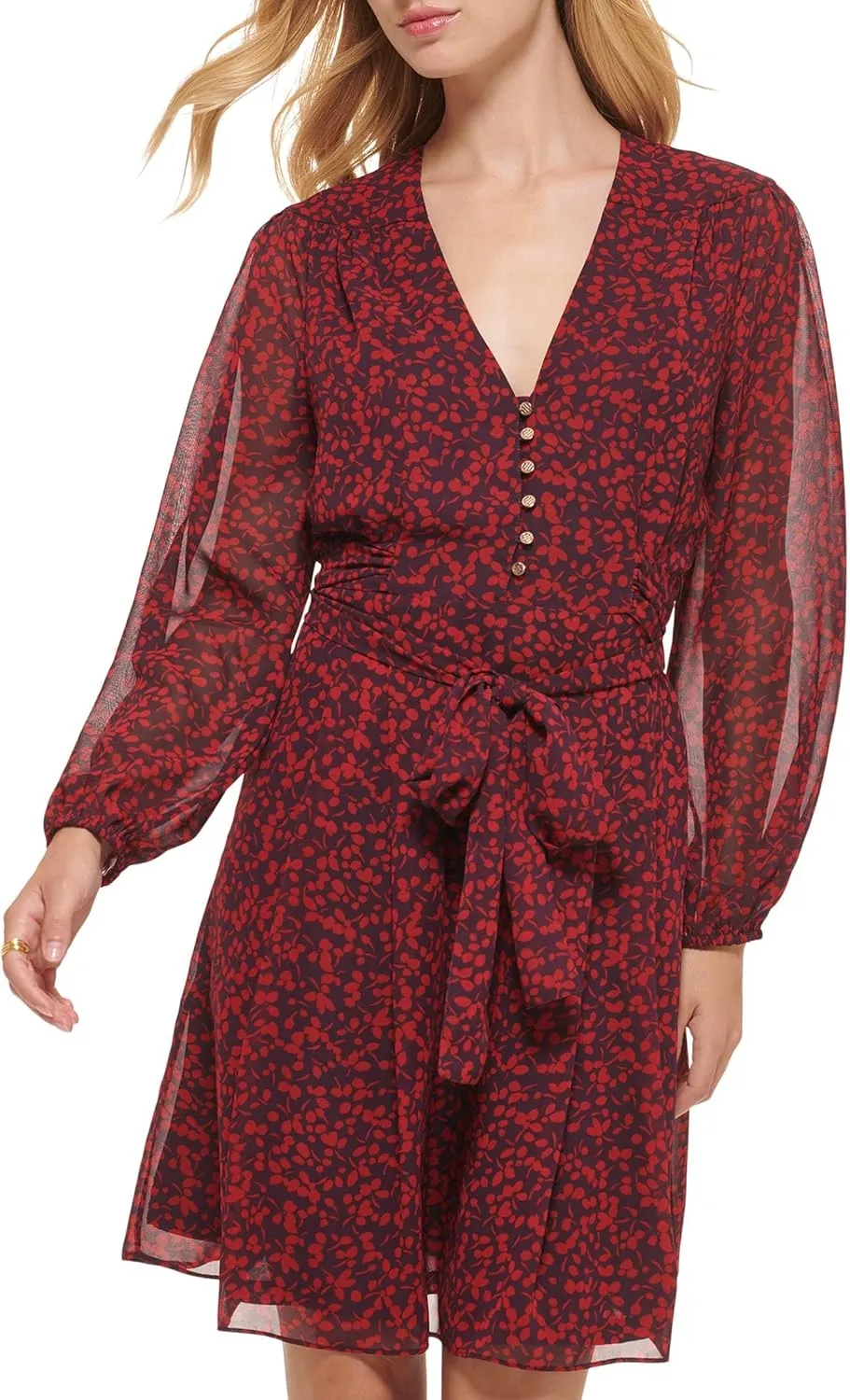 Tommy Hilfiger Womens Printed Fit & Flare Dress