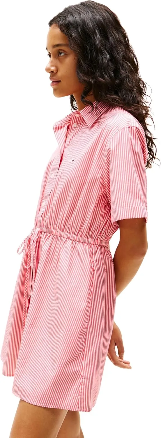 Tommy Jeans Women's Casual Shirt Dress with Mini Stripe