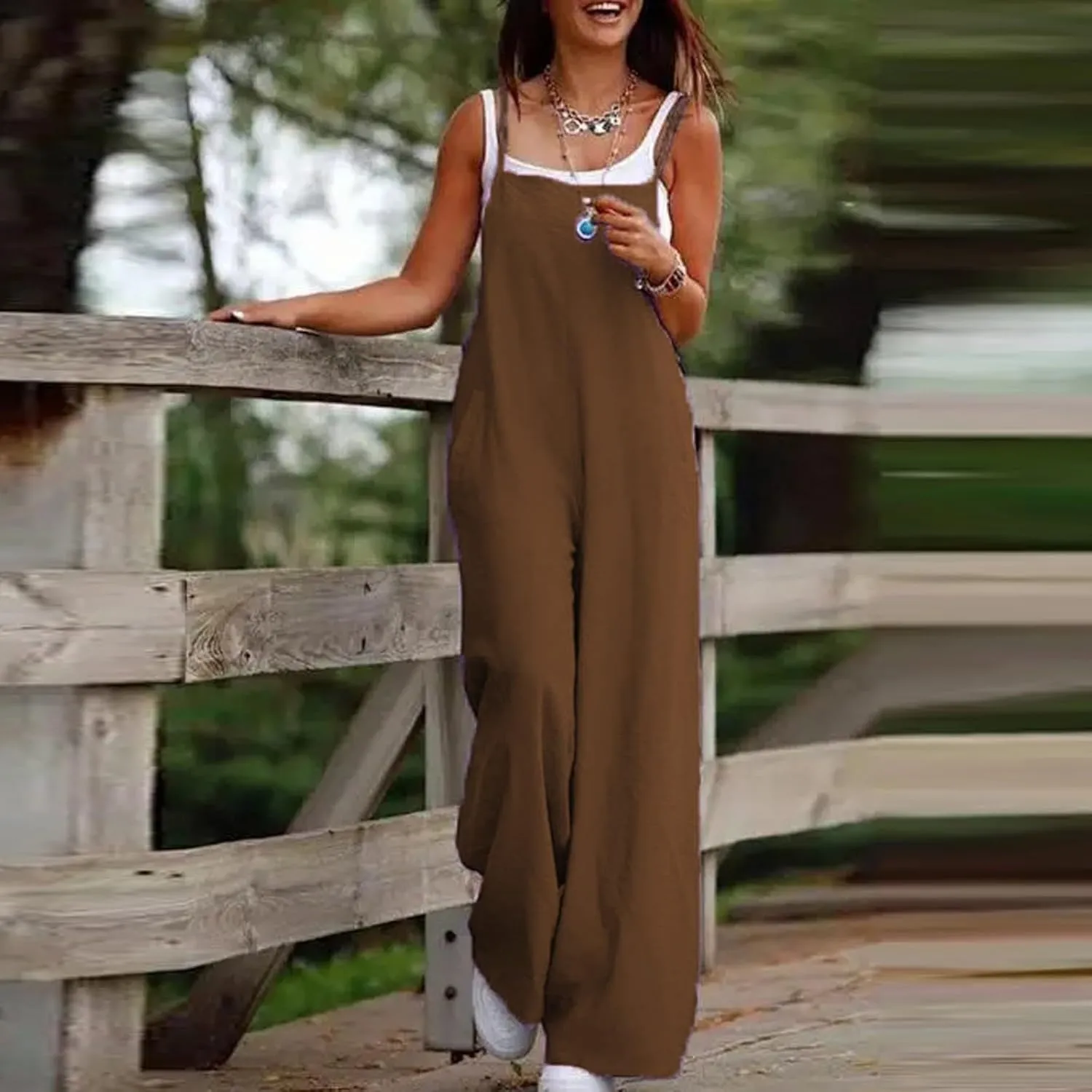 Wide Leg Jumpsuits for Women Solid Color Floral Patchwork Beach Vacation Overalls Wide Leg Summer Spring Rompers