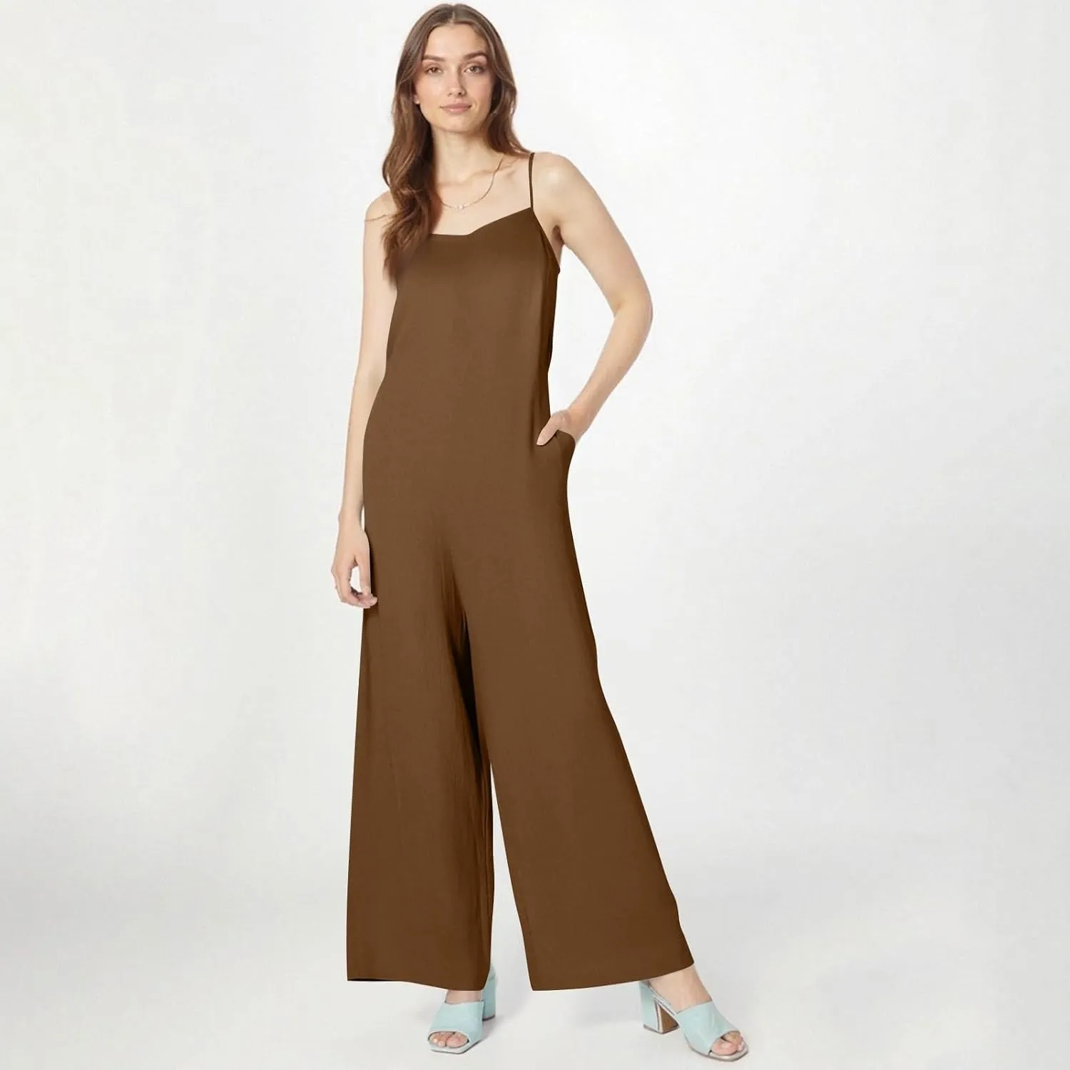 Wide Leg Jumpsuits for Women Solid Color Floral Patchwork Beach Vacation Overalls Wide Leg Summer Spring Rompers