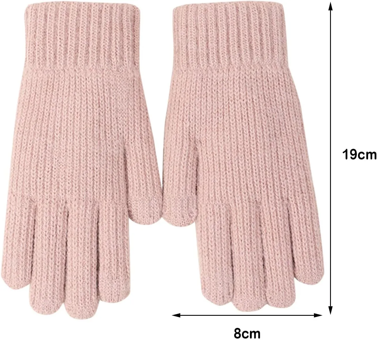 Winter Gloves for Men Cold Weather Warm Touchscreen Glove Unisex Elastic Cuff Knit Stretchy Mittens Wool Gloves