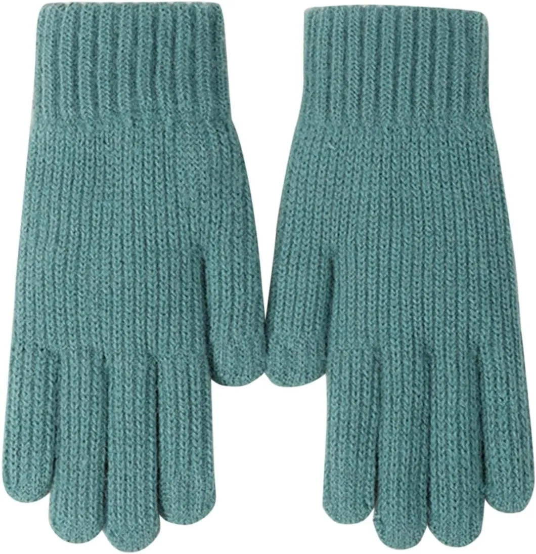 Winter Gloves for Men Cold Weather Warm Touchscreen Glove Unisex Elastic Cuff Knit Stretchy Mittens Wool Gloves