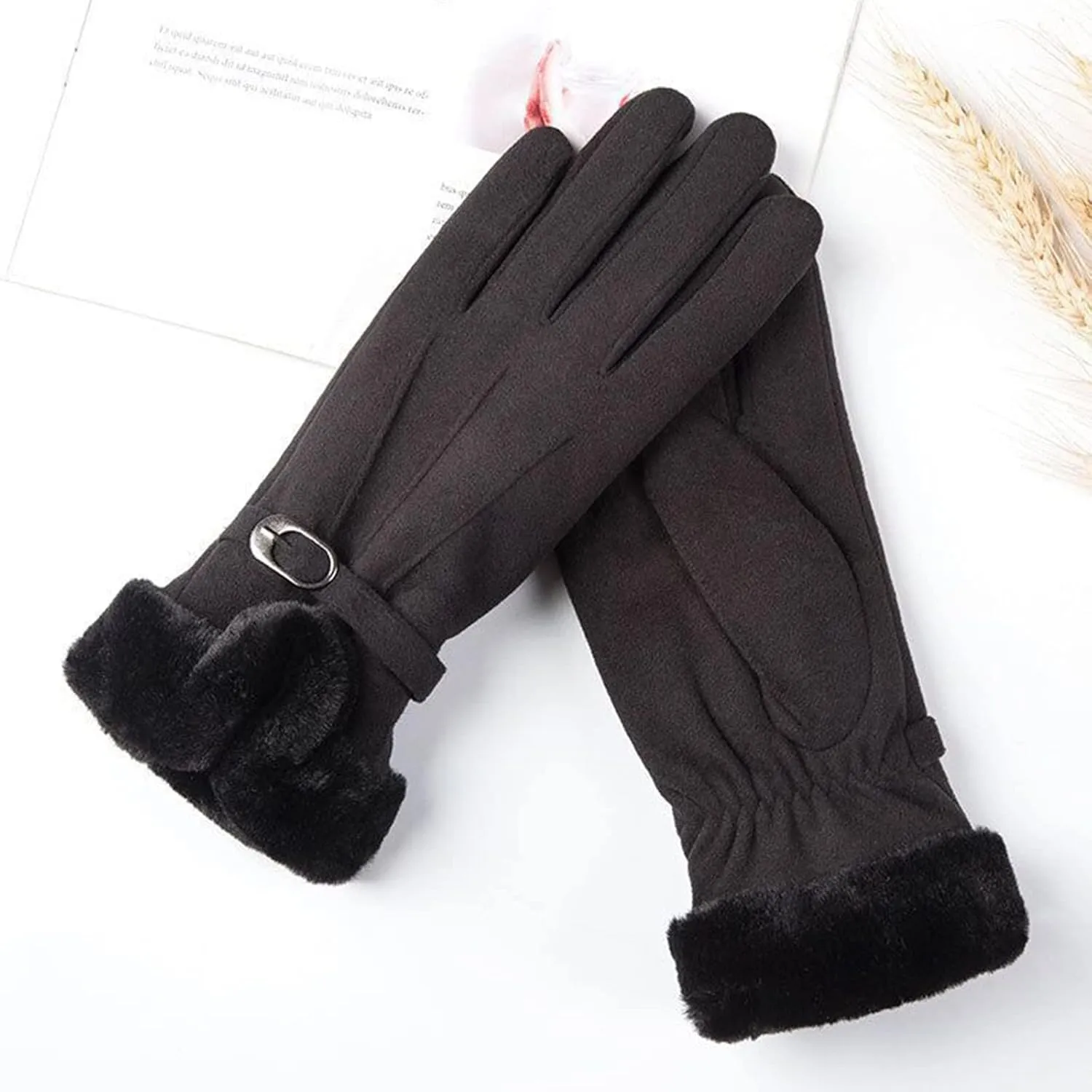 Winter Gloves for Women, Touchscreen Texting Winter Gloves Women, Fleece Windproof Warm Glove for Cold Weather