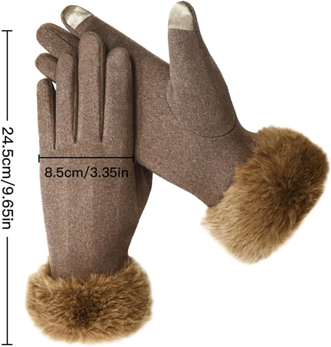 Winter Gloves Ski Gloves for Women Windproof Touchscreen Gloves Plush Glove for Running Ski Snowbarding