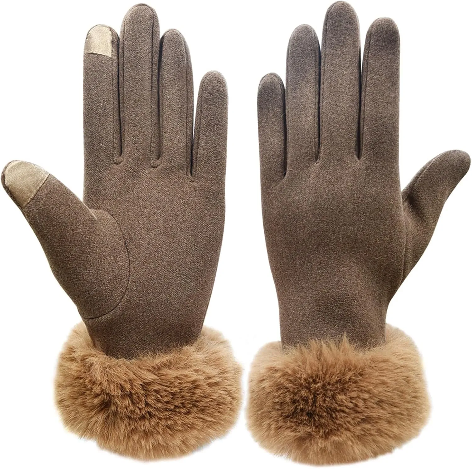 Winter Gloves Ski Gloves for Women Windproof Touchscreen Gloves Plush Glove for Running Ski Snowbarding