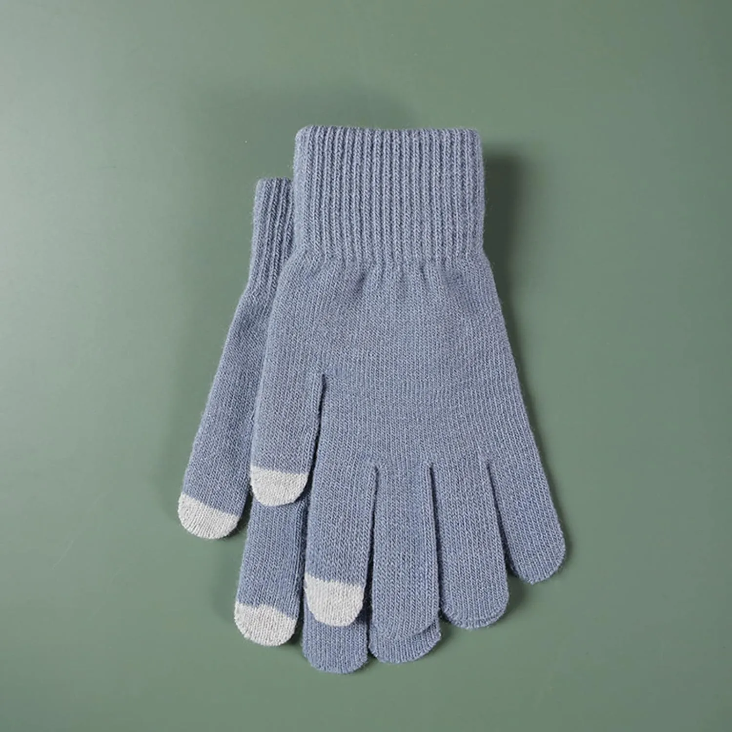 Winter Knit Gloves, Touchscreen Gloves Cold Weather, Men Women Full Finger Soft Warm Anti Slip Gloves for Hiking